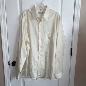 Geoffrey Beene cream shirt 17.5 36/37